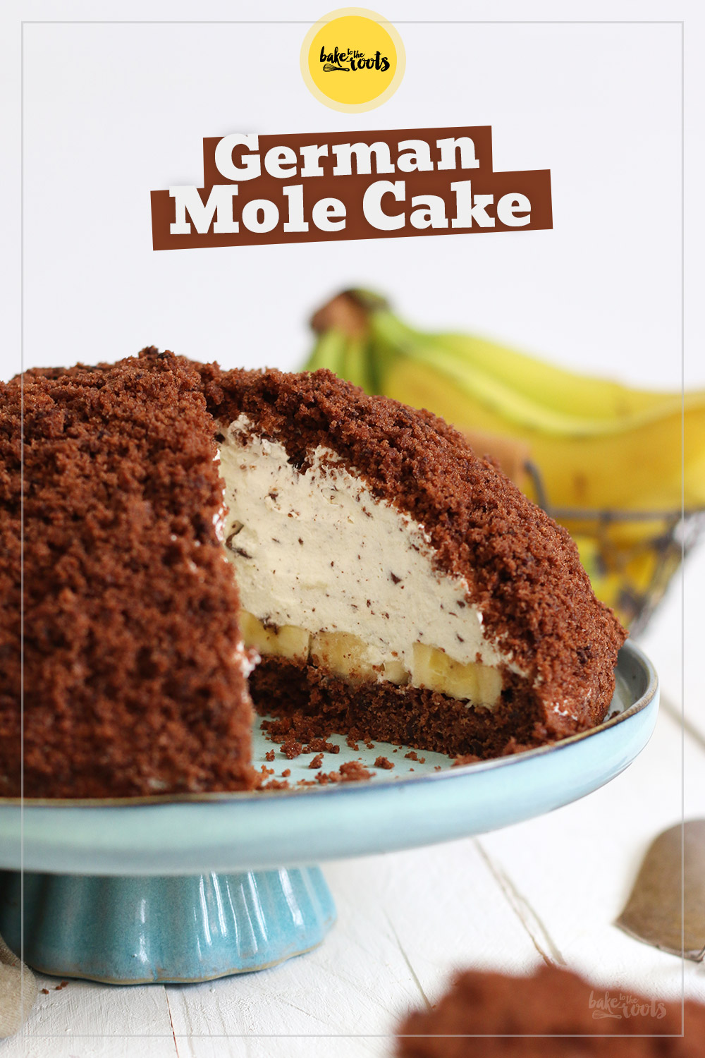 German Mole Cake with Bananas (Maulwurfkuchen) | Bake to the roots