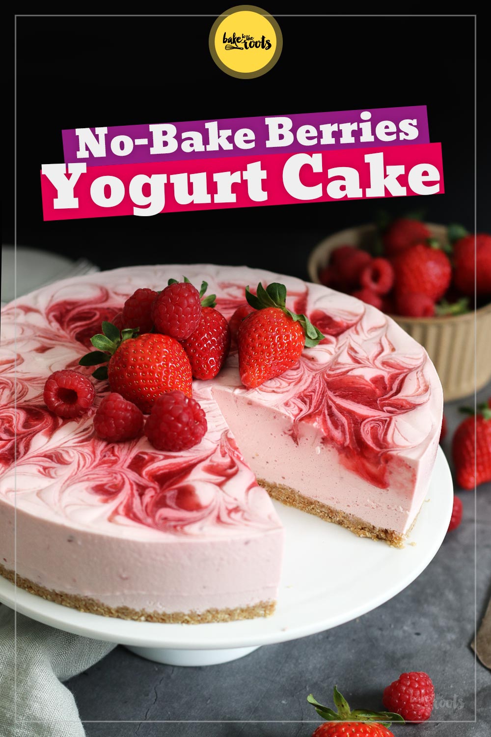 No-Bake Berries Greek Yogurt Cake | Bake to the roots