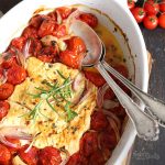 Baked Feta Pasta with Tomatoes | Bake to the roots