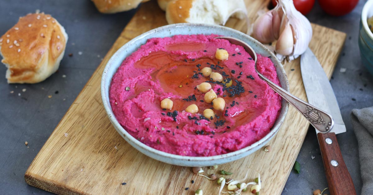 Easy Peasy Beet Hummus Bake to the roots