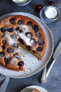 Easy Peasy Ricotta Cherry Cake | Bake to the roots