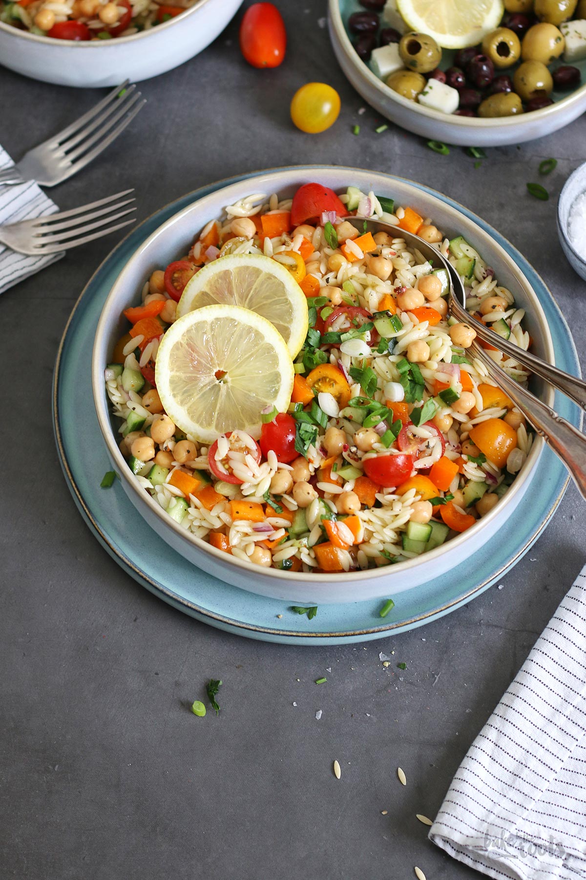 Orzo & Chickpea Summer Salad | Bake to the roots