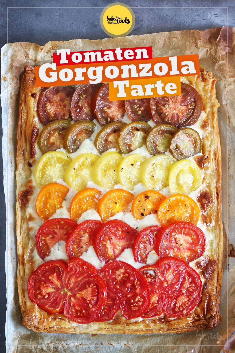 Ombre Tomaten Tarte mit Gorzonzola & Mascarpone | Bake to the roots