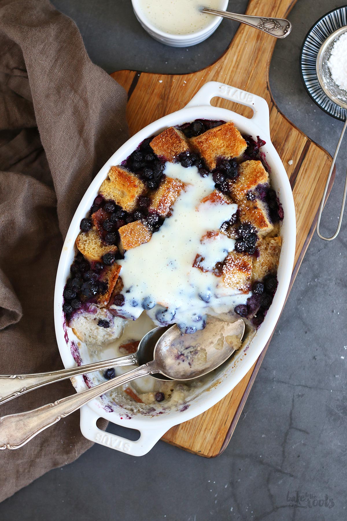 Bread Pudding with Blueberries | Bake to the roots