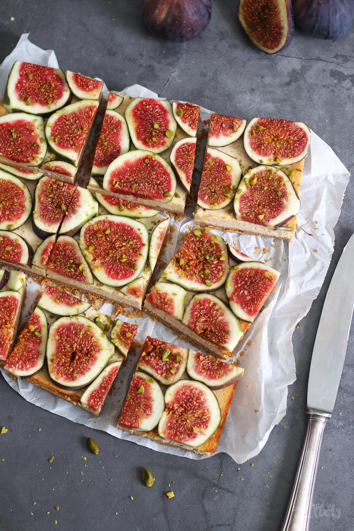 Honey Fig Cheesecake Bars | Bake to the roots