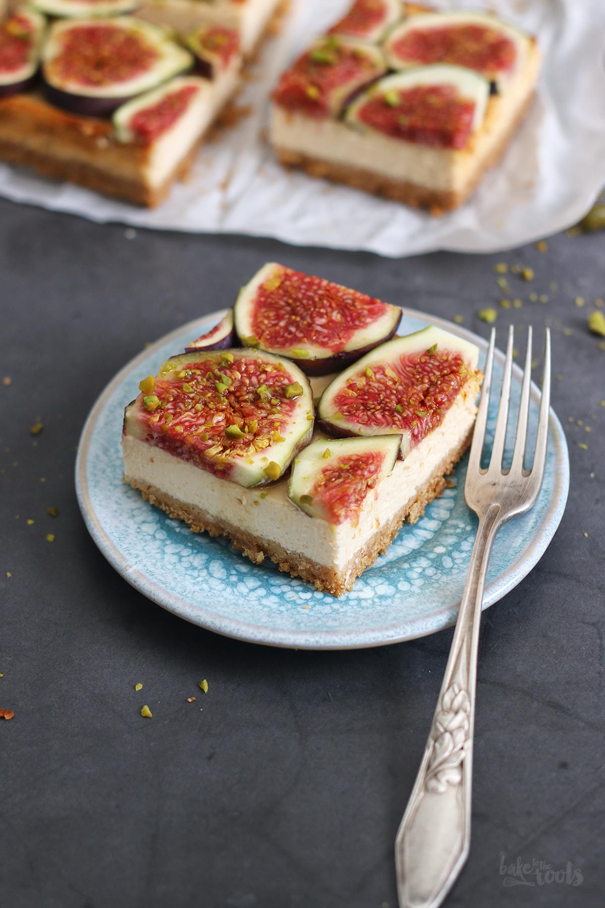 Honey Fig Cheesecake Bars | Bake to the roots