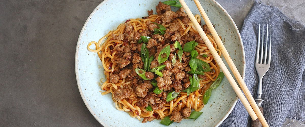 Spicy Pork Udon Noodles | Bake to the roots