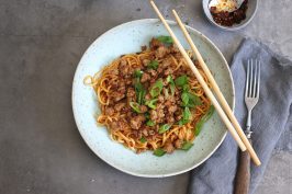 Spicy Pork Udon Noodles | Bake to the roots