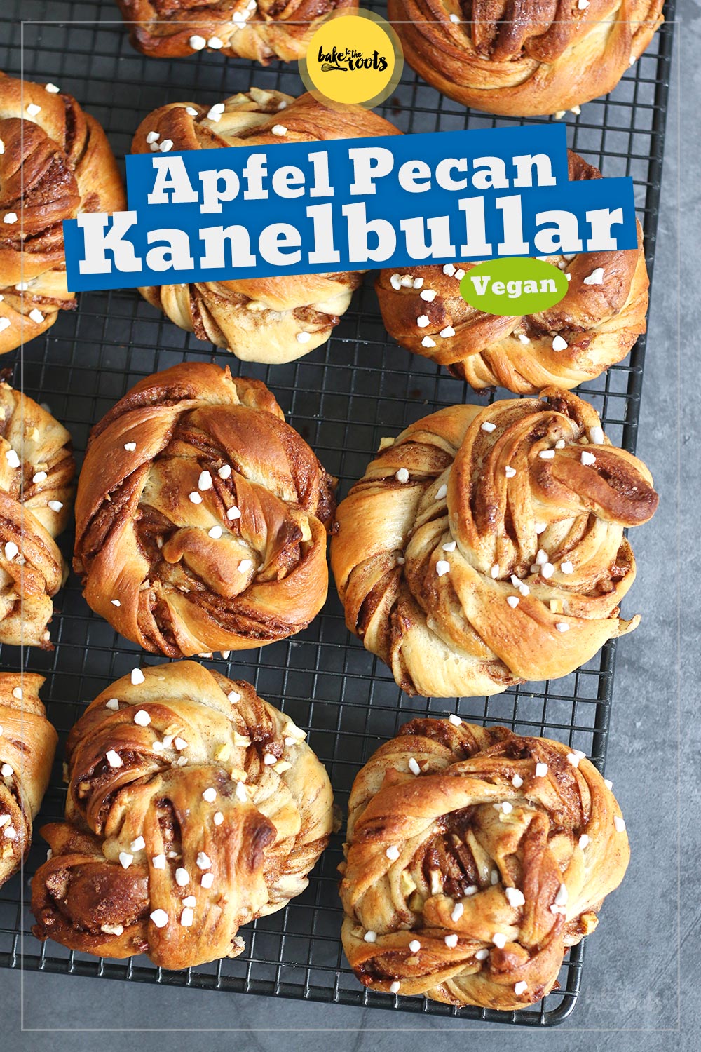 Vegane Schwedische Apfel Pekannuss Zimtschnecken (Kanelbullar) | Bake to the roots