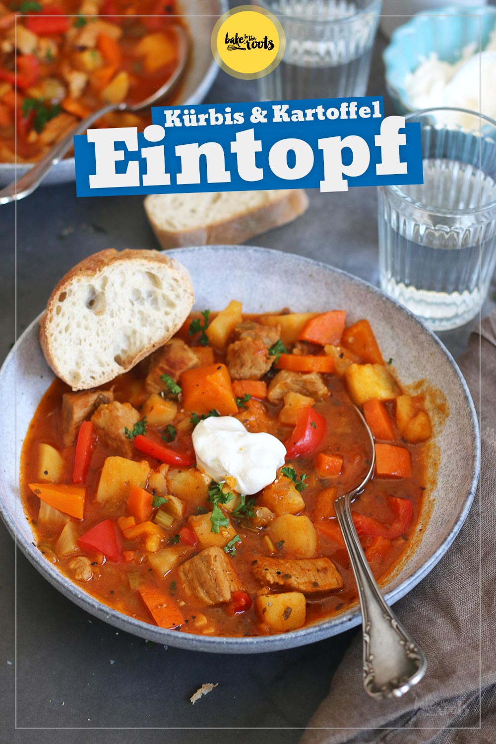 Kürbis Kartoffel Eintopf (Gulasch) | Bake to the roots | Bake to the roots