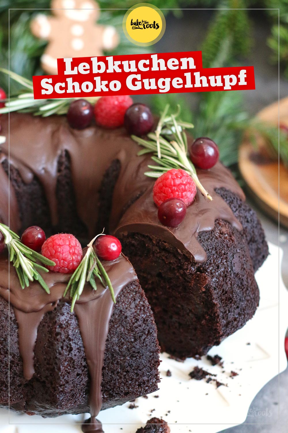 Lebkuchen Schokolade Gugelhupf Adventskranz | Bake to the roots