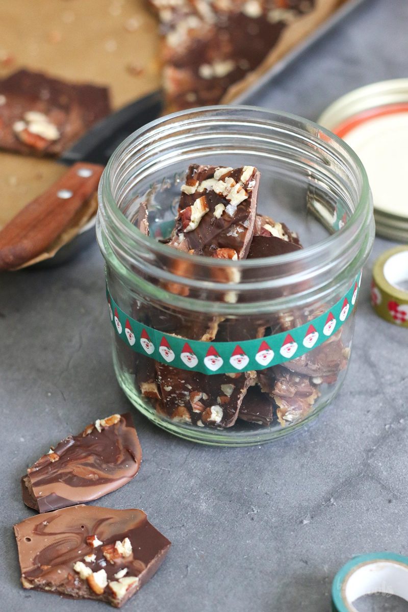 Salted Caramel Chocolate Bark Bake to the roots