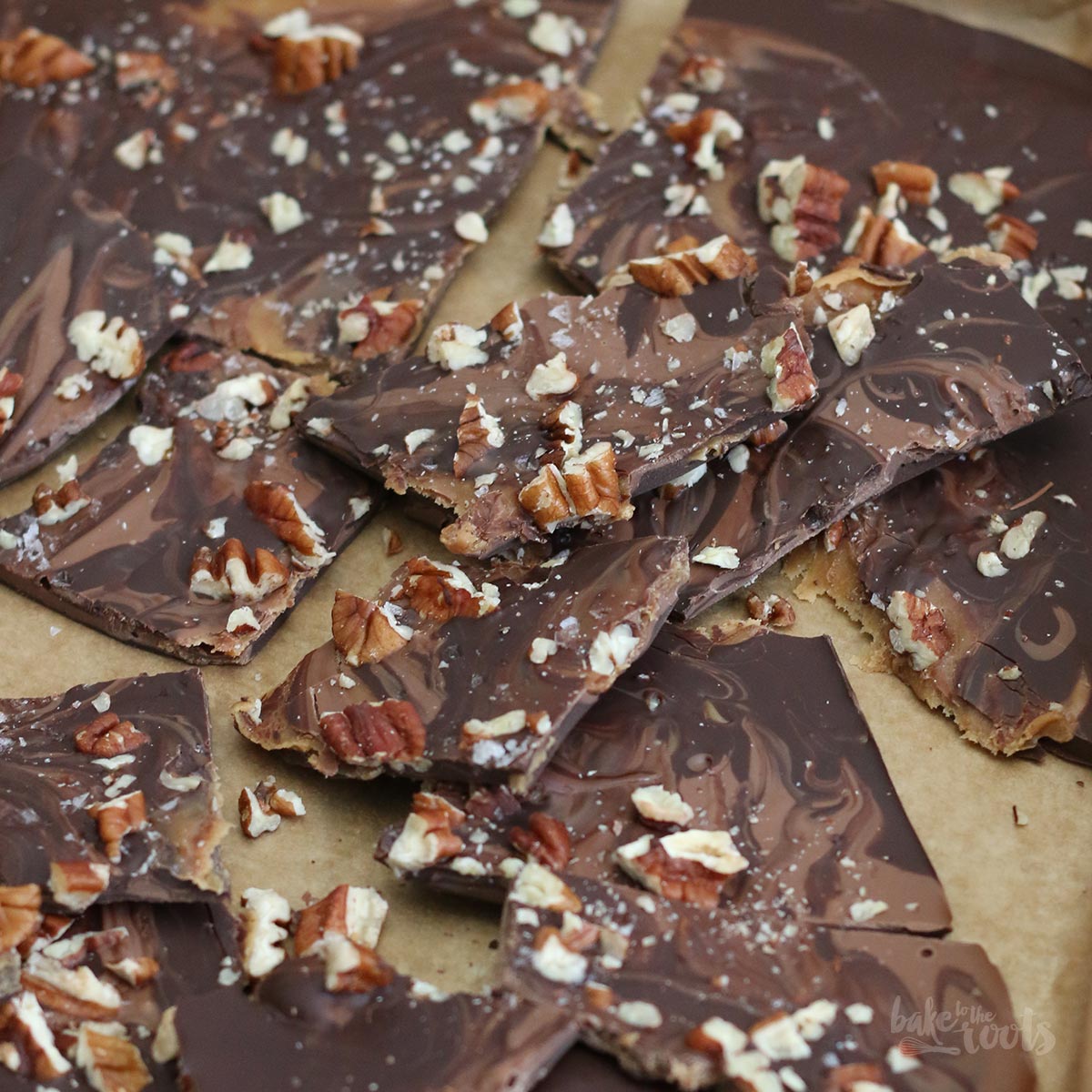 Salted Caramel Chocolate Bark Bake to the roots