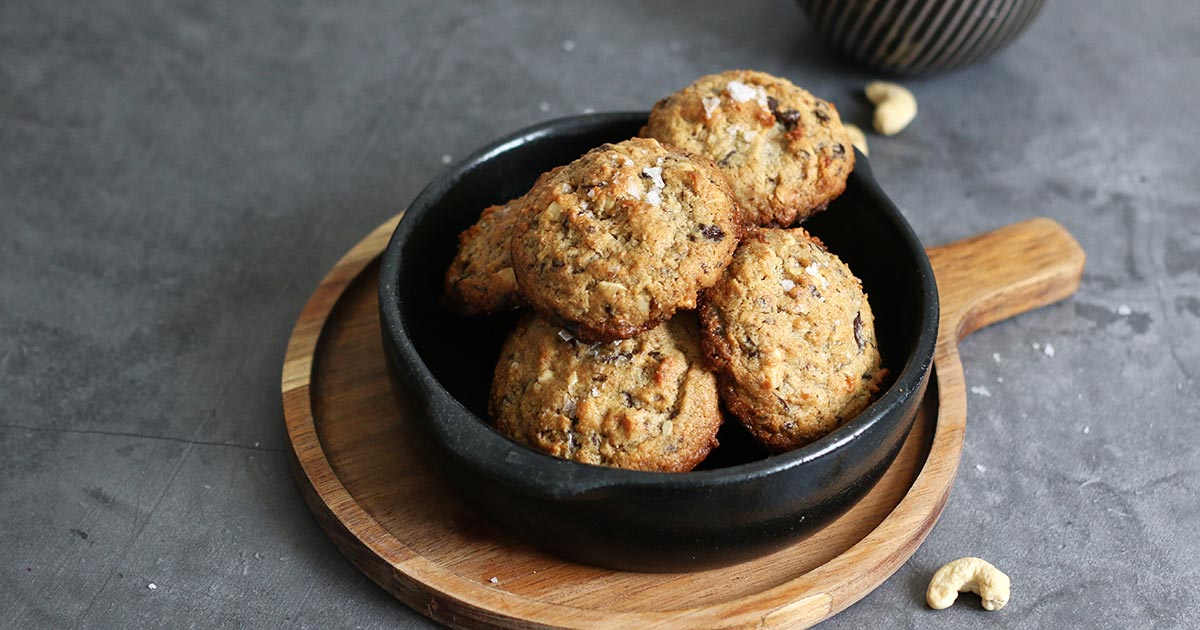 Vegan Cashew Chocolate Chip Cookies Bake to the roots
