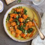 Coconut Butternut Pumpkin Legumes Kale Stew | Bake to the roots