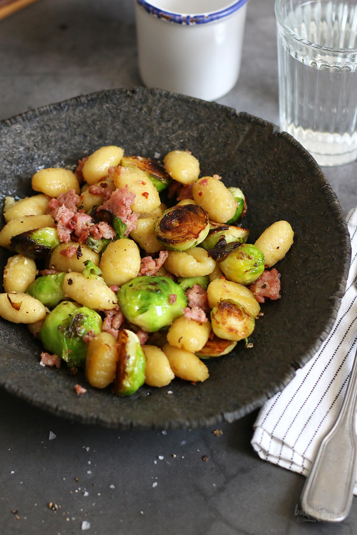 Gnocchi with Brussels Sprouts and Salsiccia | Bake to the roots