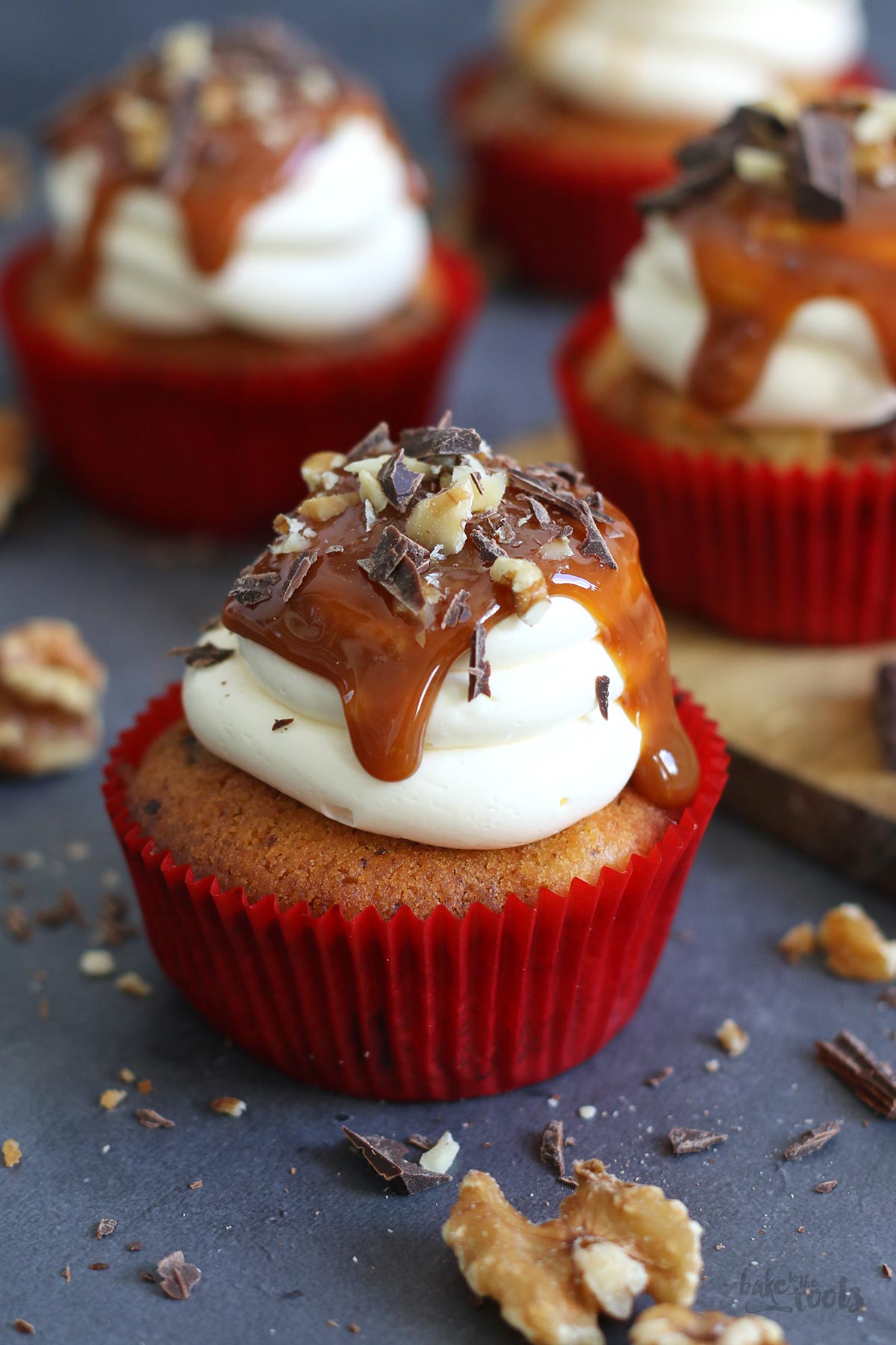 Walnut Chocolate Cupcakes | Bake to the roots