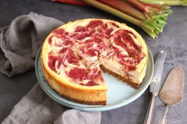 Baked Rhubarb Swirl Cheesecake | Bake to the roots