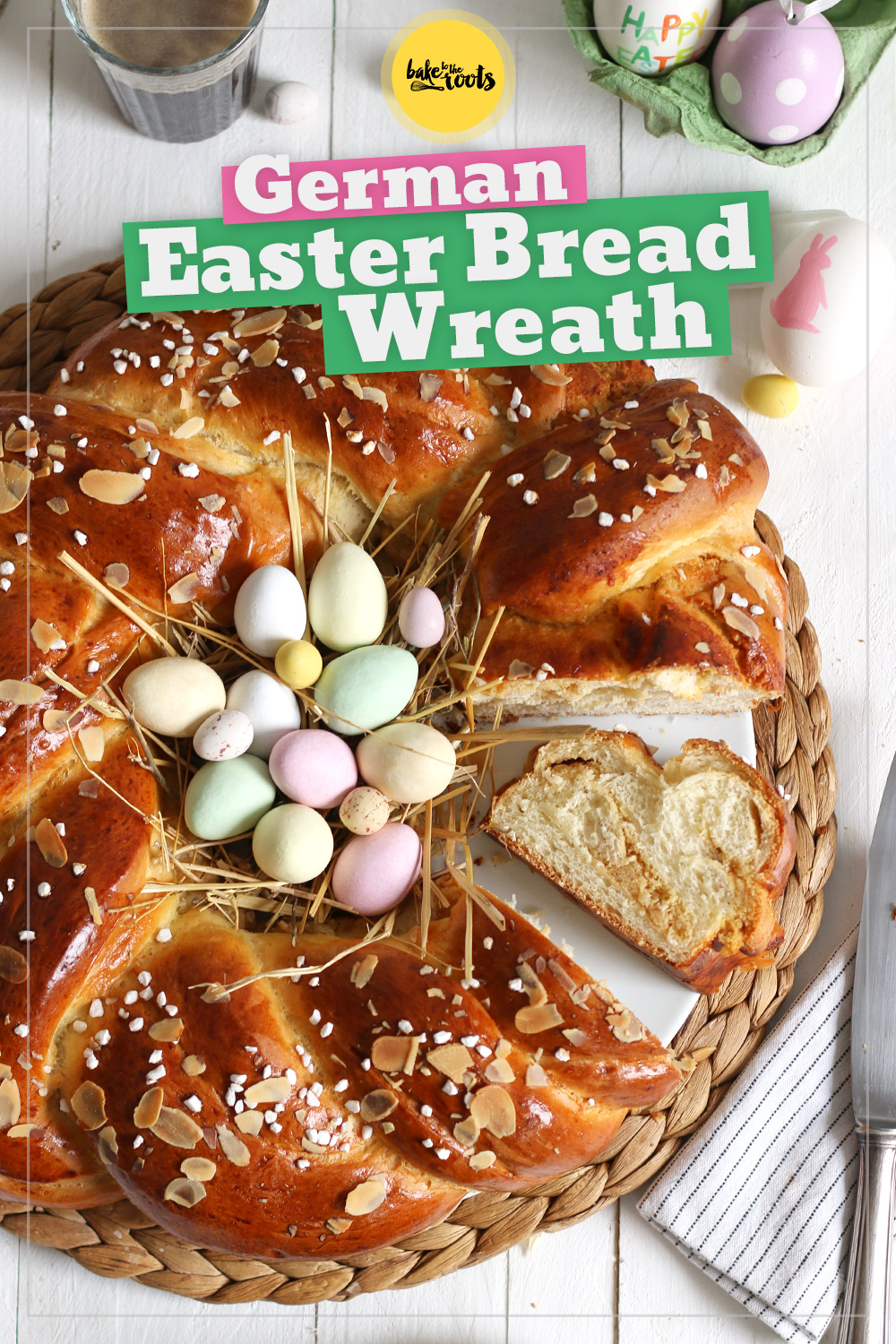Traditional German Easter Bread Wreath with Marzipan | Bake to the roots