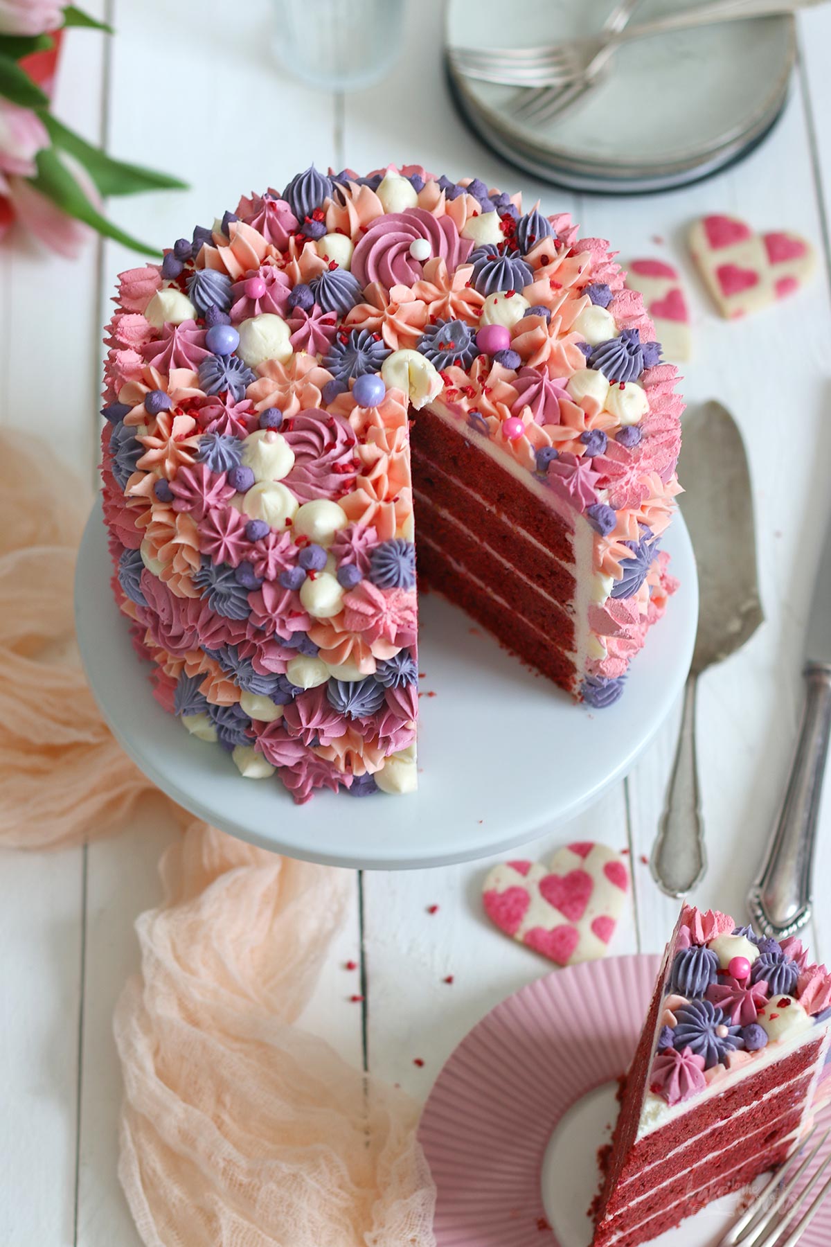 Pink Mother's Day (Red Velvet) Cake