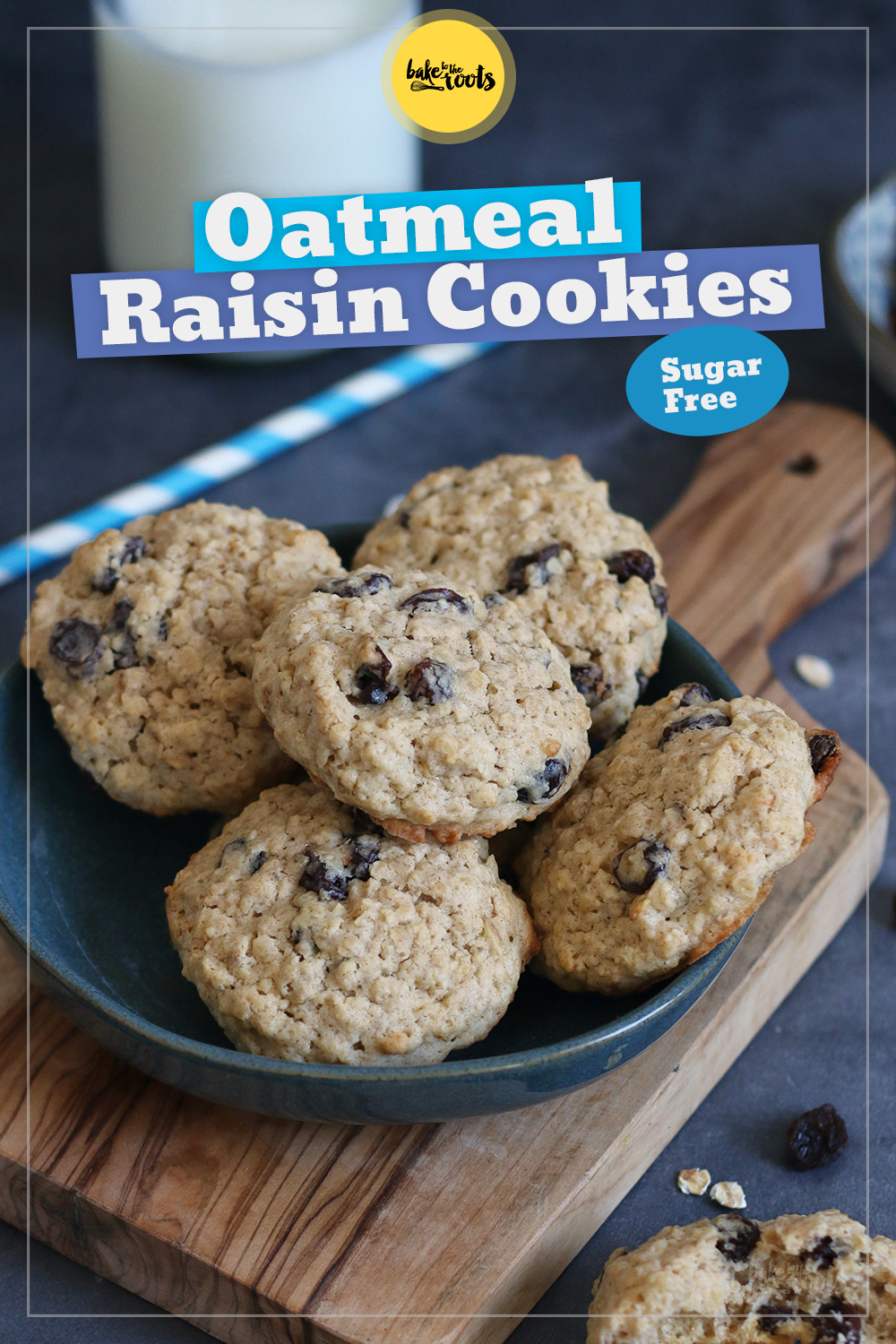 Oatmeal Raisin Cookies (sugar-free) | Bake to the roots