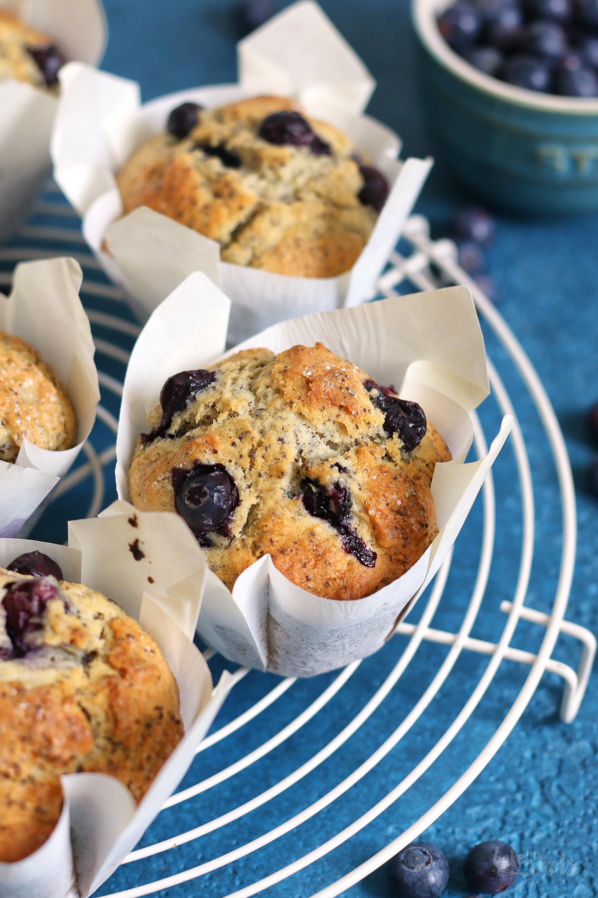 Jumbo Blueberry Lemon Poppy Seed Muffins | Bake to the roots