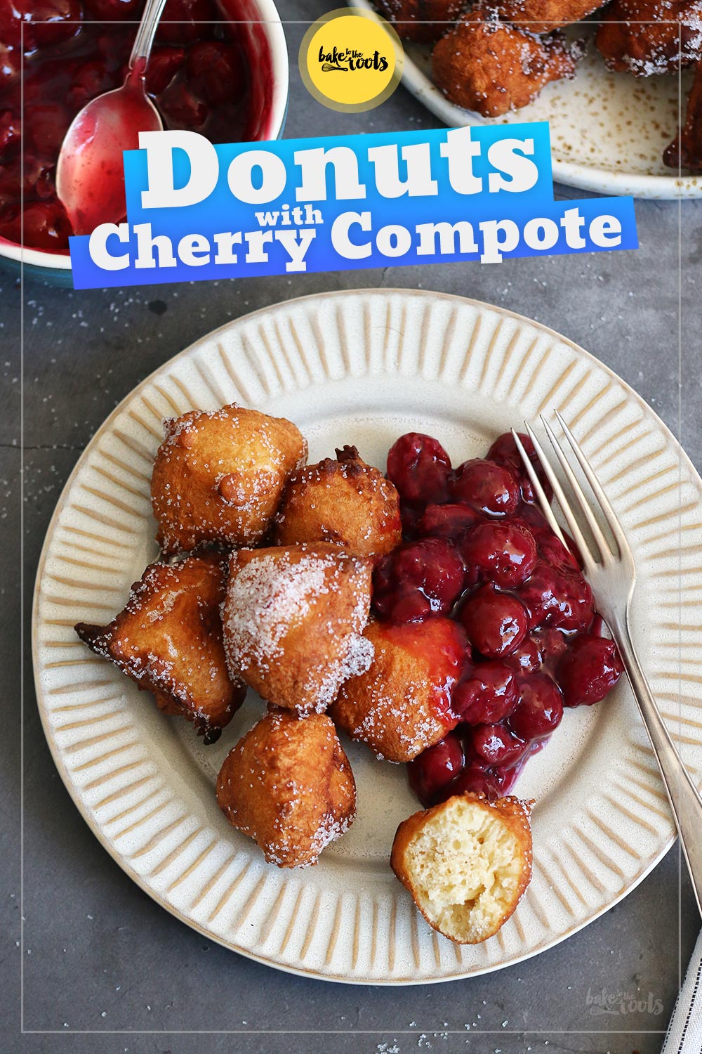 Drop Donuts with Cherry Compote | Bake to the roots