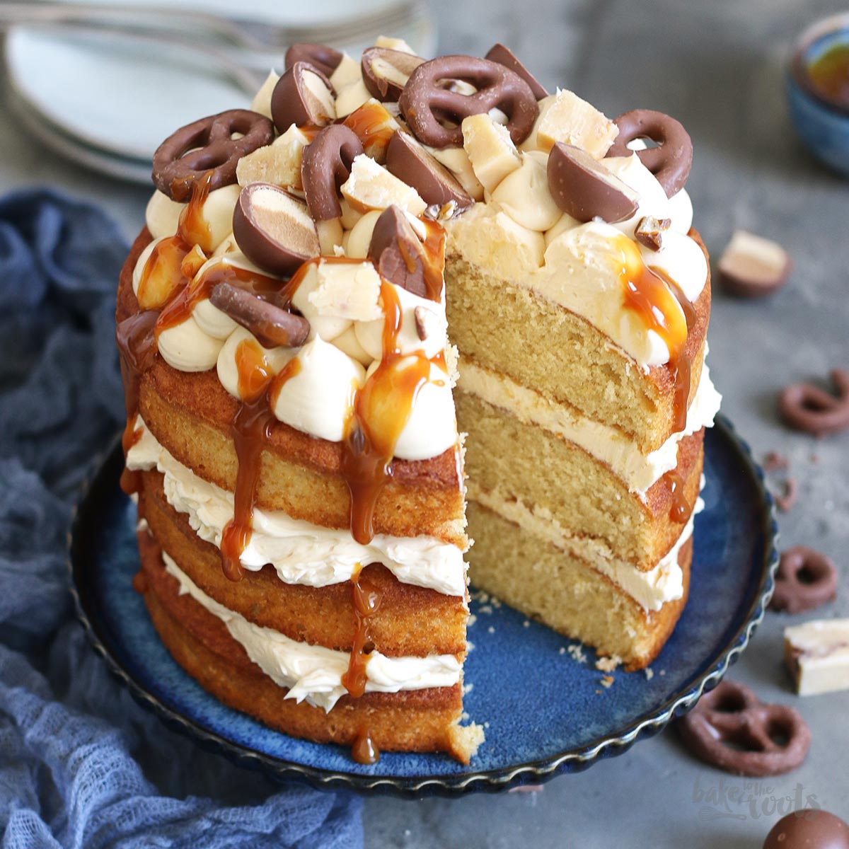 Salted Caramel Layer Cake Bake to the roots