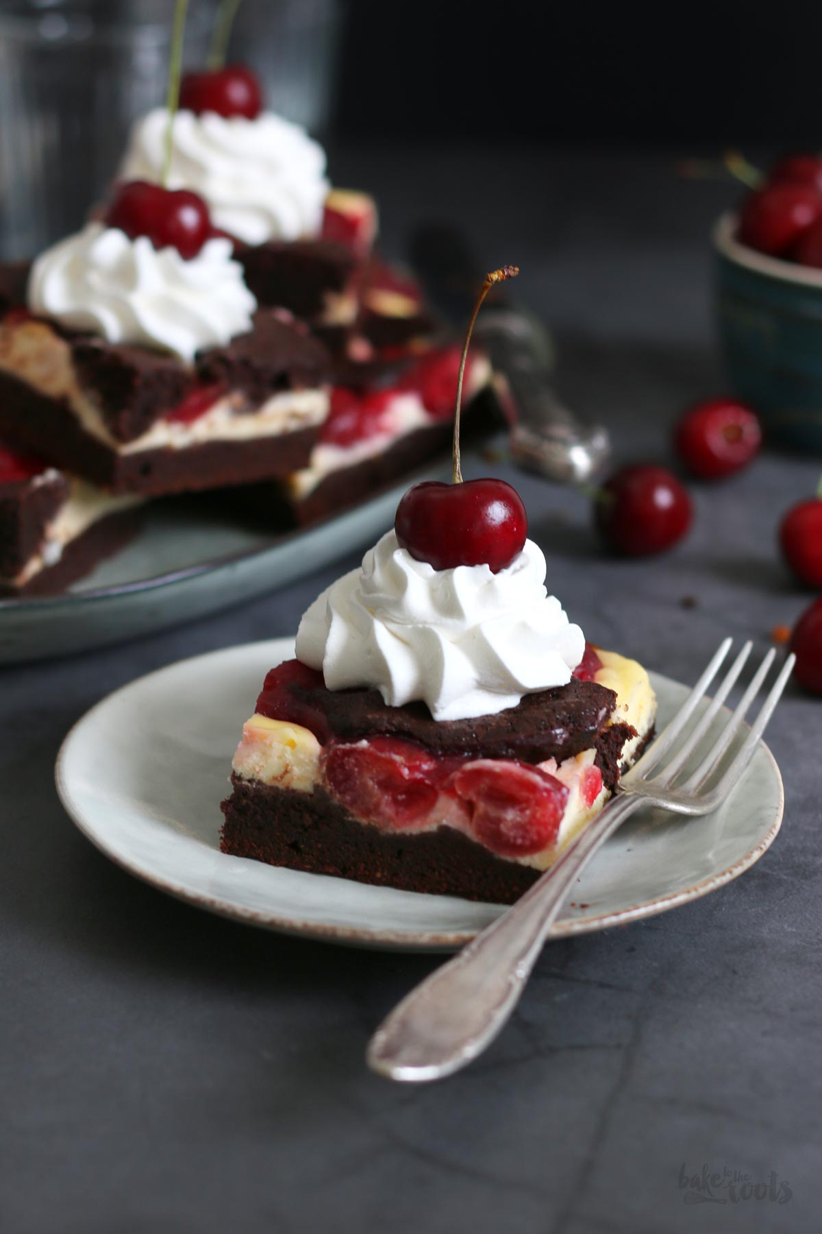Cherry Chocolate Cheesecake Brownies | Bake to the roots