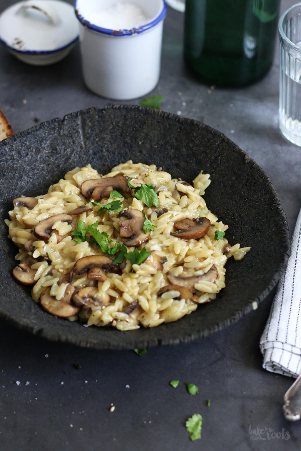 Cremige Risoni mit Champignons | Bake to the roots