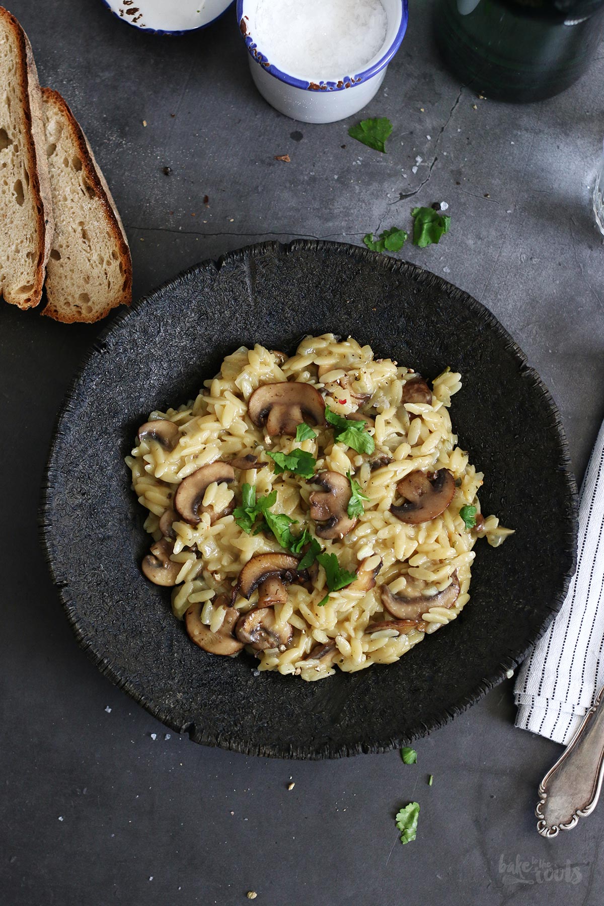 Creamy Risoni with Mushrooms & Parmesan | Bake to the roots