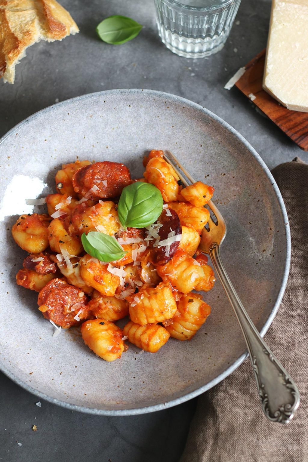 Easy Chorizo Gnocchi Pan Bake to the roots