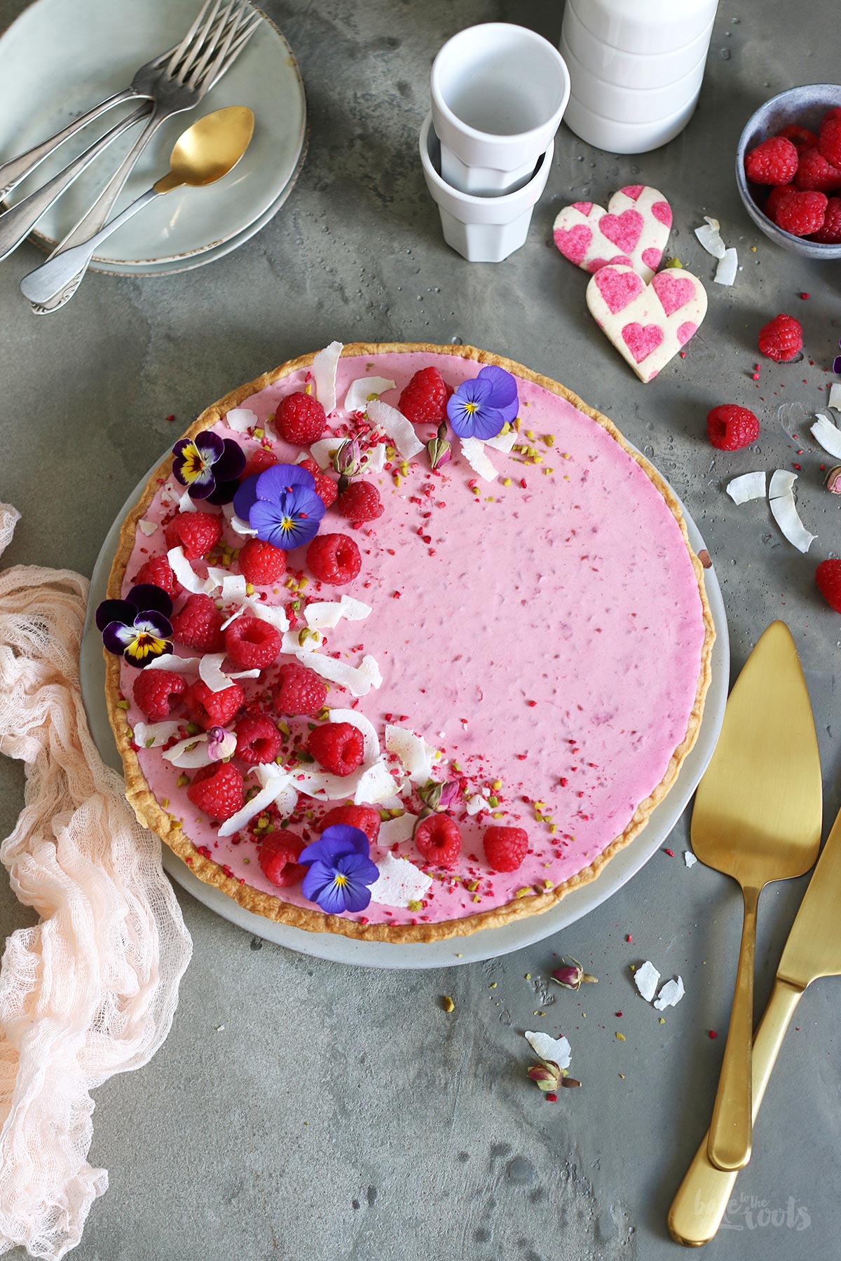 Raspberry Coconut Mousse Tart | Bake to the roots