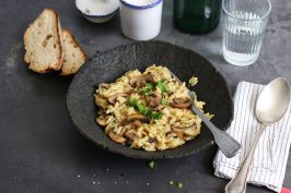 Creamy Risoni with Mushrooms & Parmesan | Bake to the roots