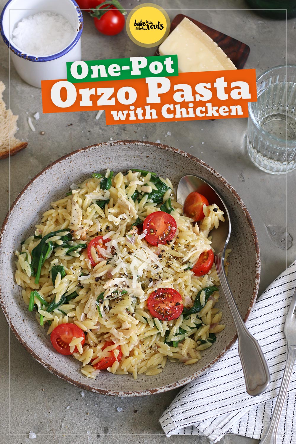 Creamy One-Pot Orzo with Leftover Chicken | Bake to the roots
