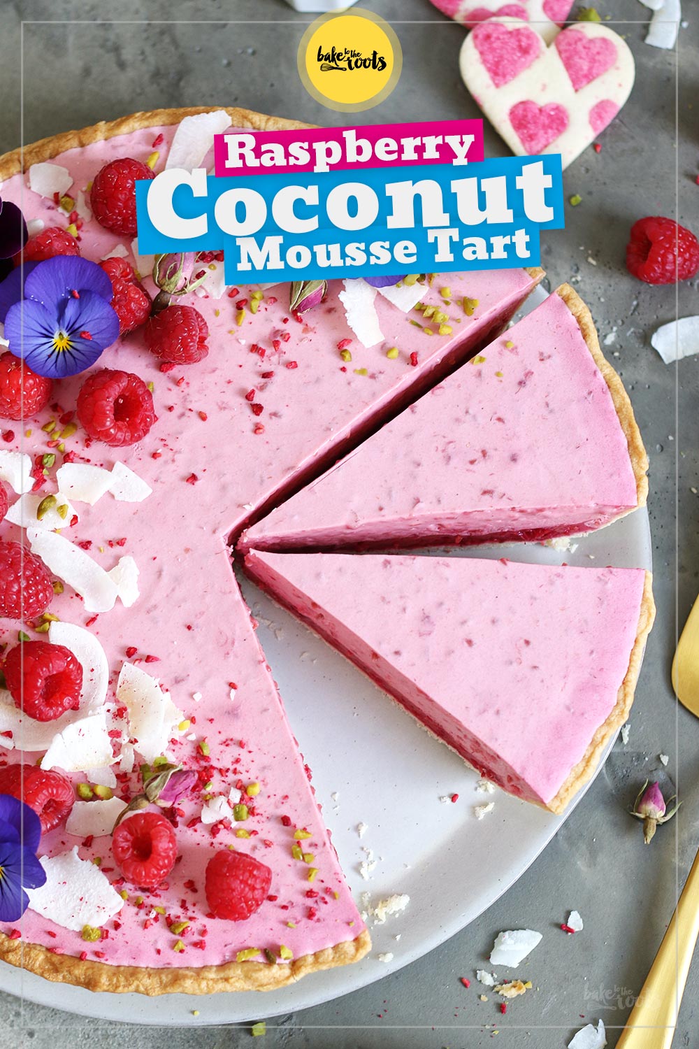Raspberry Coconut Mousse Tart | Bake to the roots