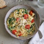 Creamy One-Pot Orzo with Leftover Chicken | Bake to the roots