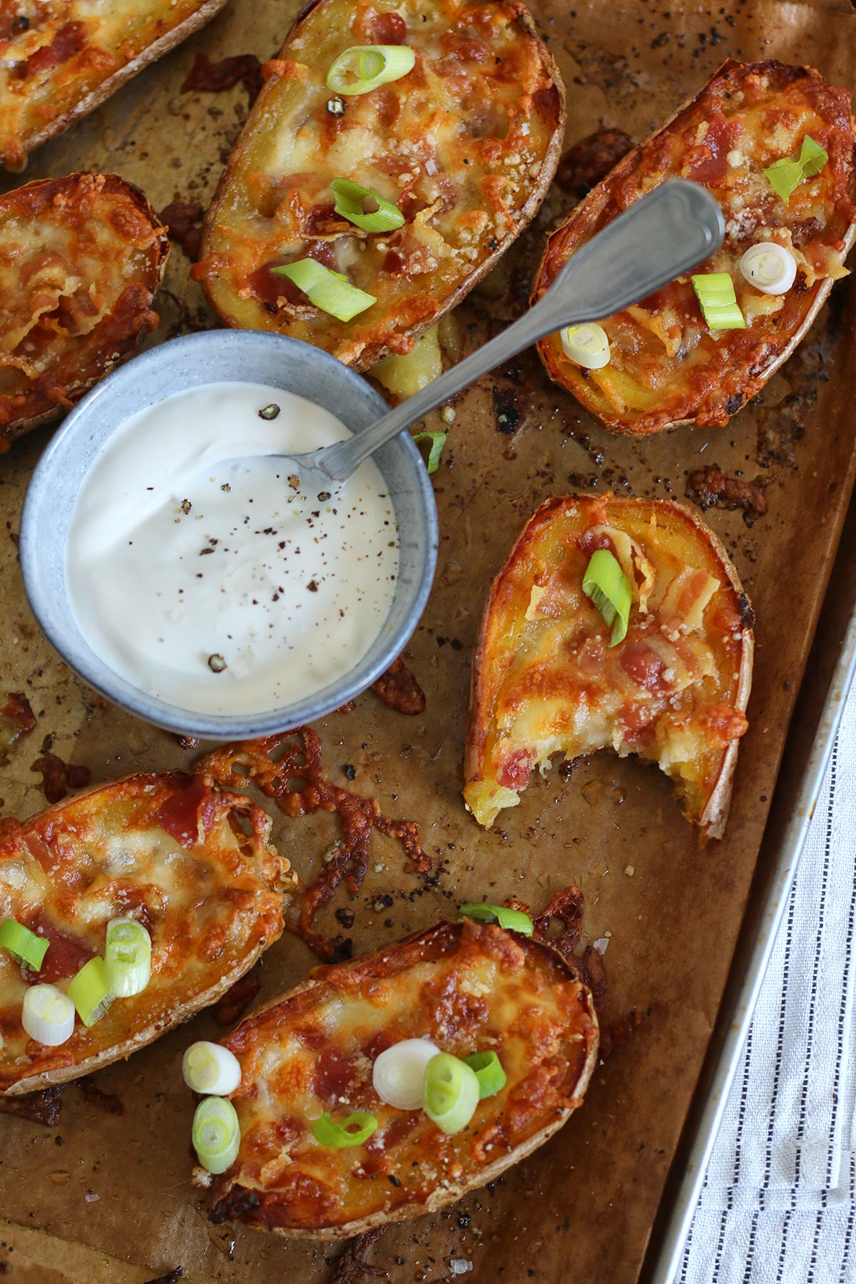 Potato Skins with Bacon & Cheese | Bake to the roots