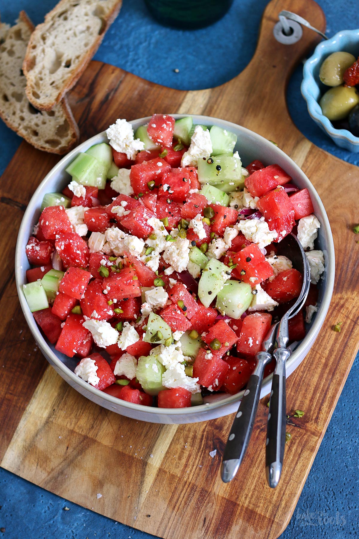 Sommersalat mit Wassermelone, Gurke & Feta | Bake to the roots