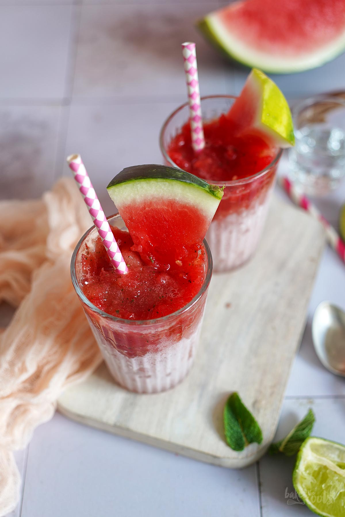 Frozen Watermelon Mojitos | Bake to the roots