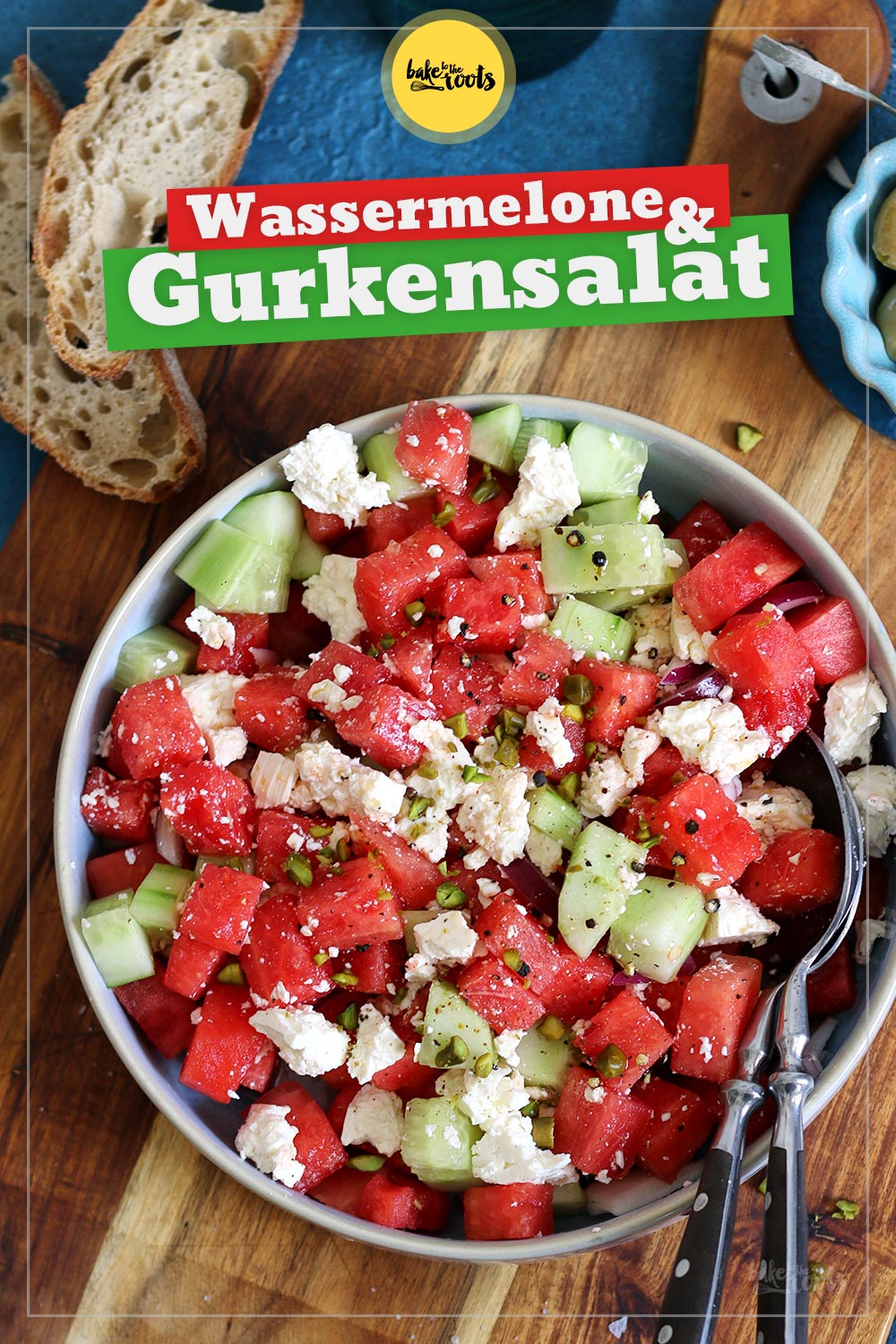 Sommersalat mit Wassermelone, Gurke & Feta | Bake to the roots