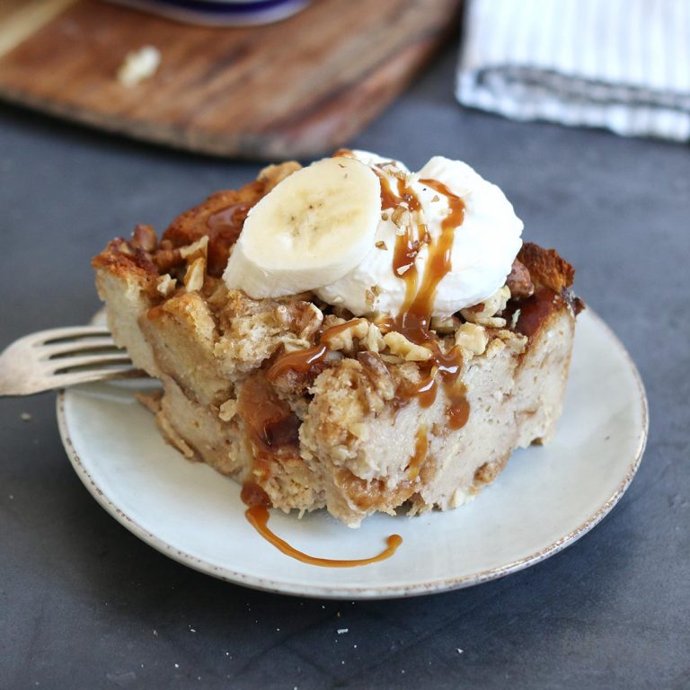 Banana & Walnut Bread Pudding Bake to the roots