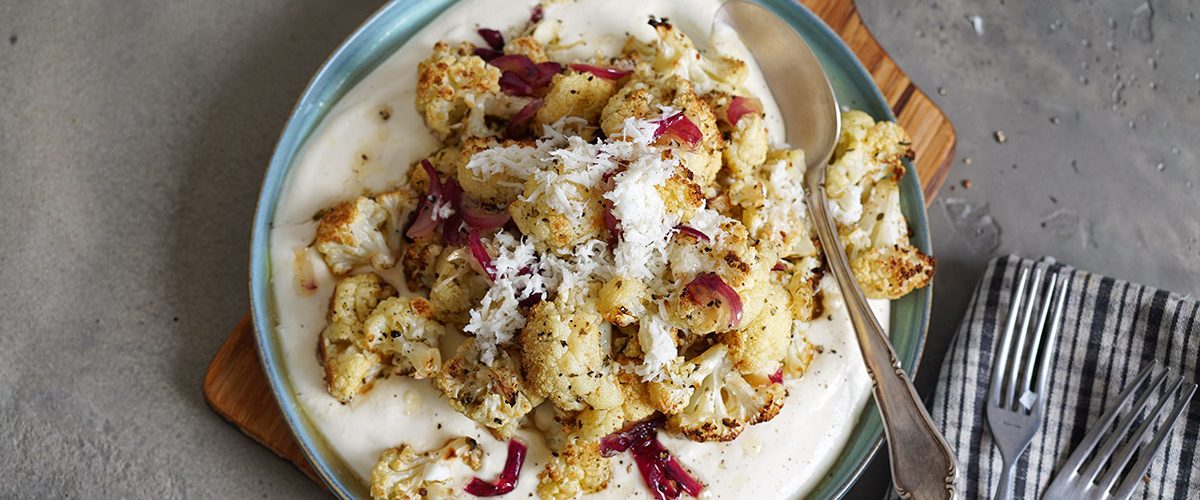Roasted Cauliflower with Whipped Feta | Bake to the roots