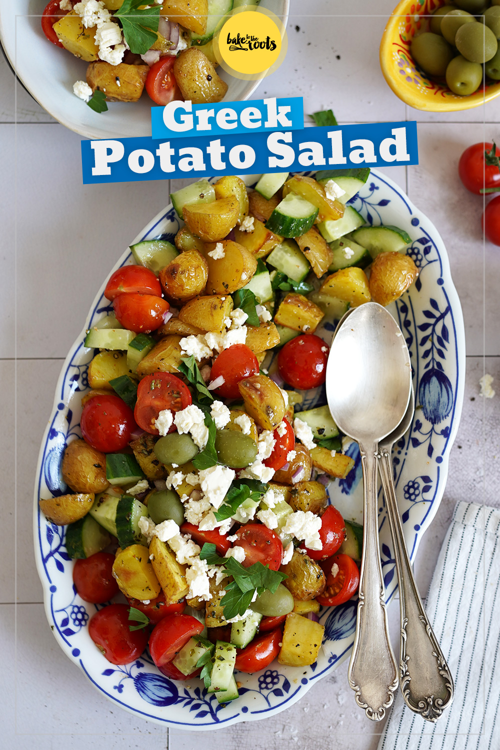 Greek Potato Salad with Tomato & Feta | Bake to the roots