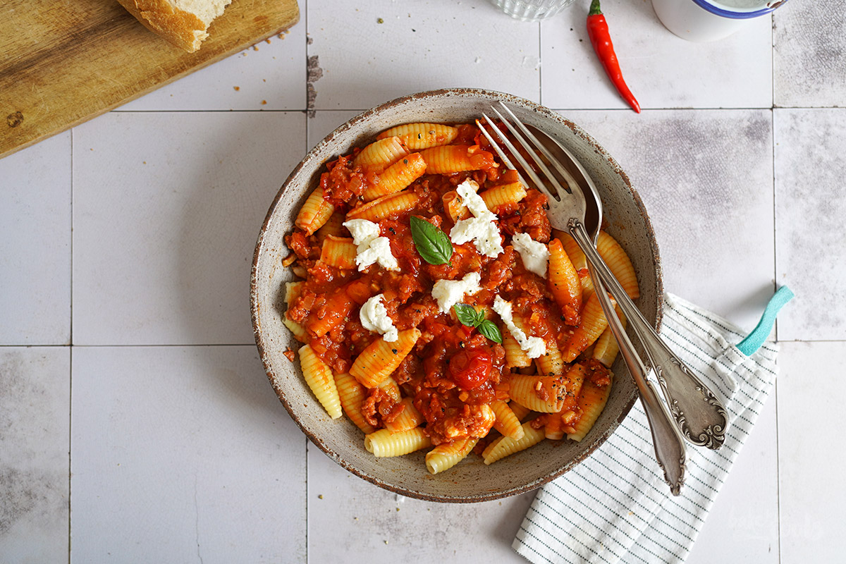 Pasta Salsiccia Arrabbiata | Bake to the roots