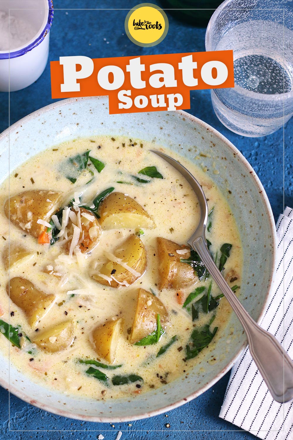 Creamy Potato Soup with Spinach | Bake to the roots