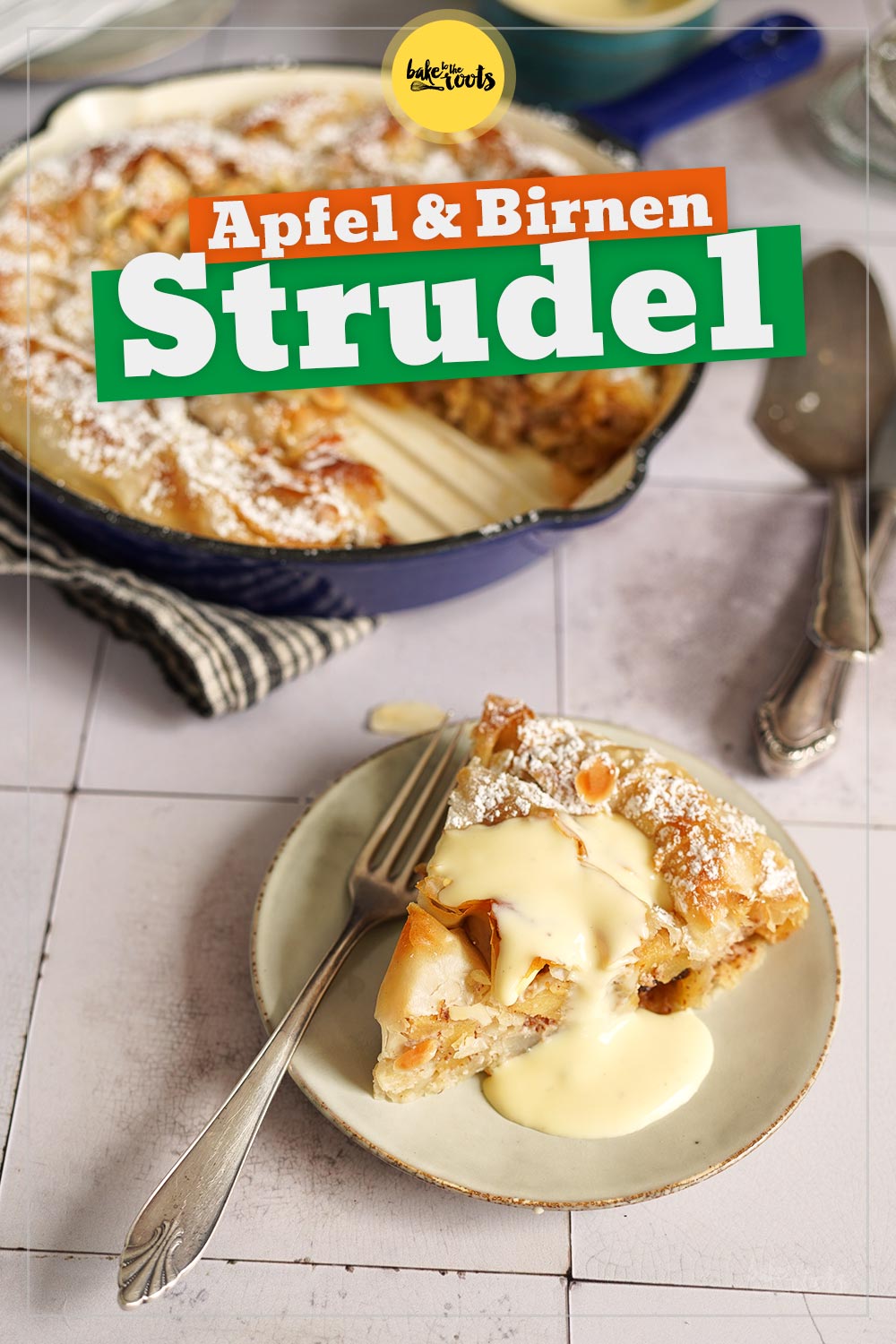 Apfel & Birnen Studelschnecke mit Filoteig | Bake to the roots