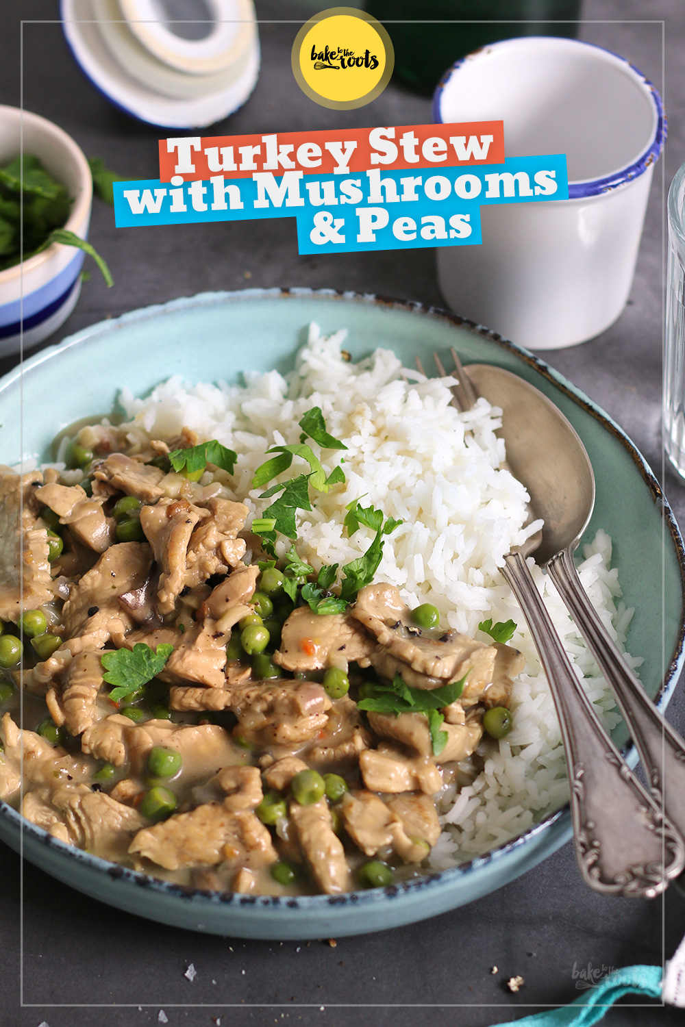 Creamy Turkey Stew with Mushrooms & Peas | Bake to the roots