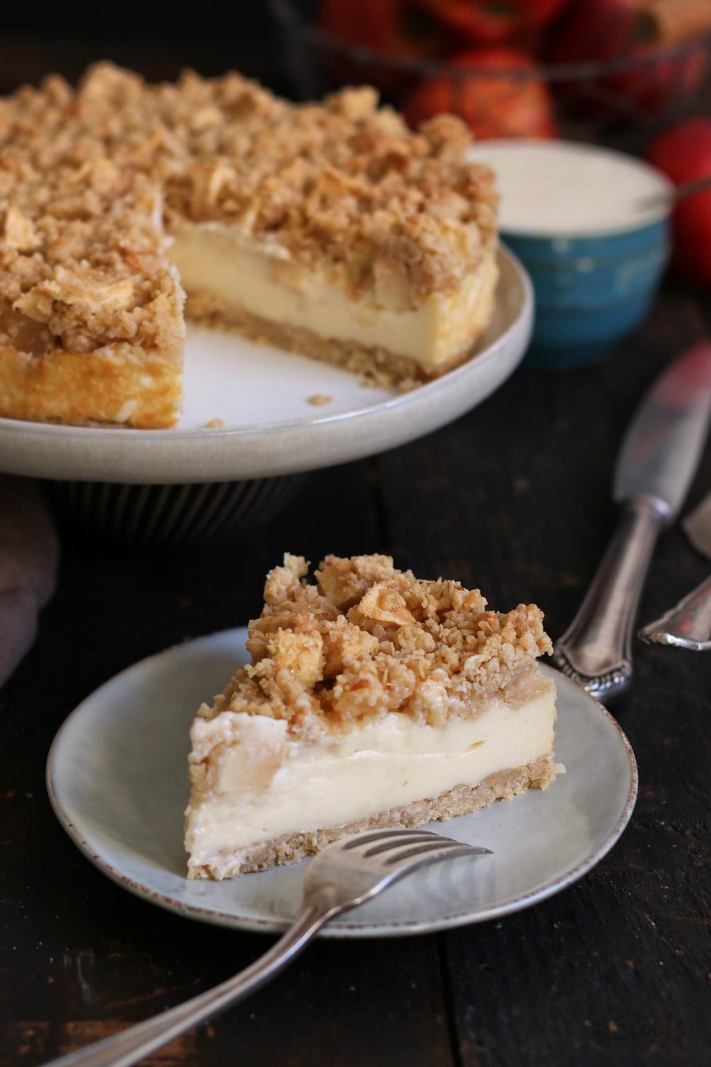 Apfel Streusel Pudding Kuchen | Bake to the roots