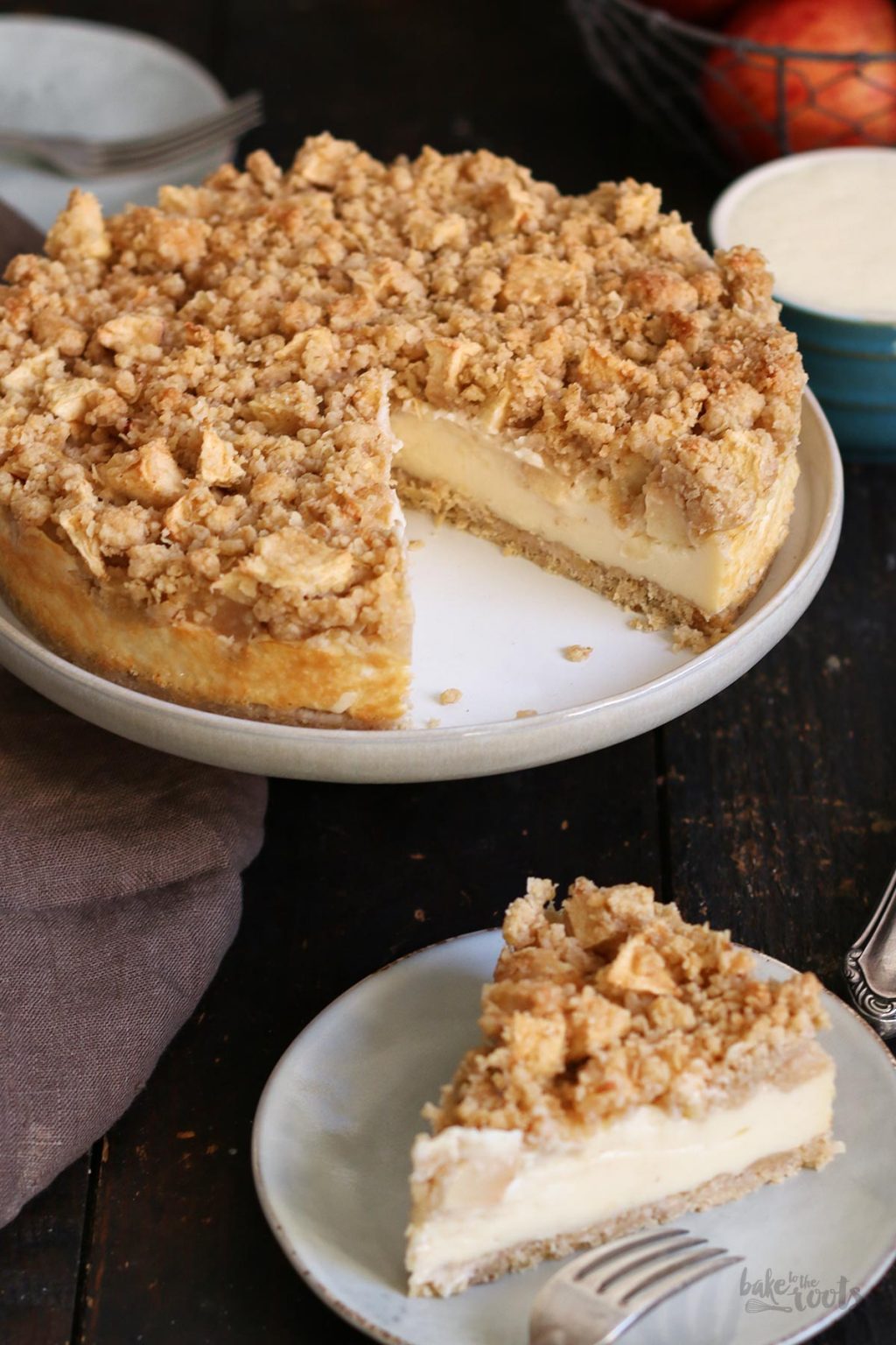 Apfel Streusel Pudding Kuchen | Bake to the roots